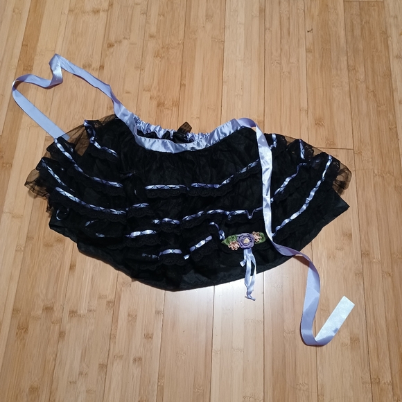 Doll Kill Widow 3 Layer Tulle Black/ Purple Miniskirt Size XSM - Picture 3 of 7